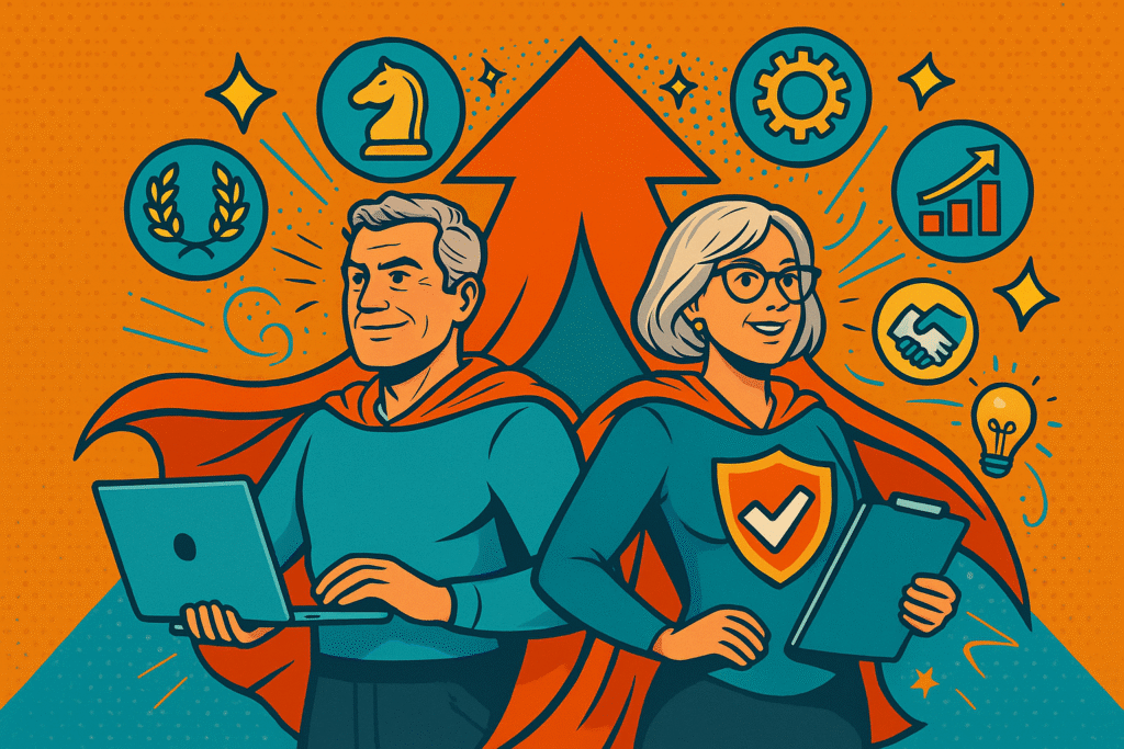 cartoon illustration for why your age is your superpower