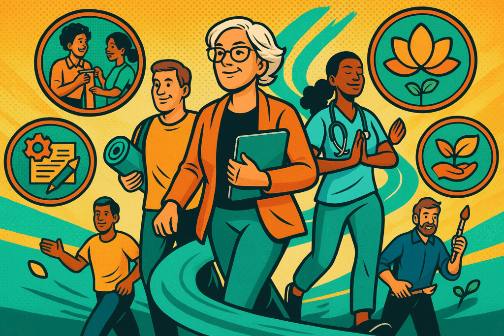 cartoon illustration for the second act movement