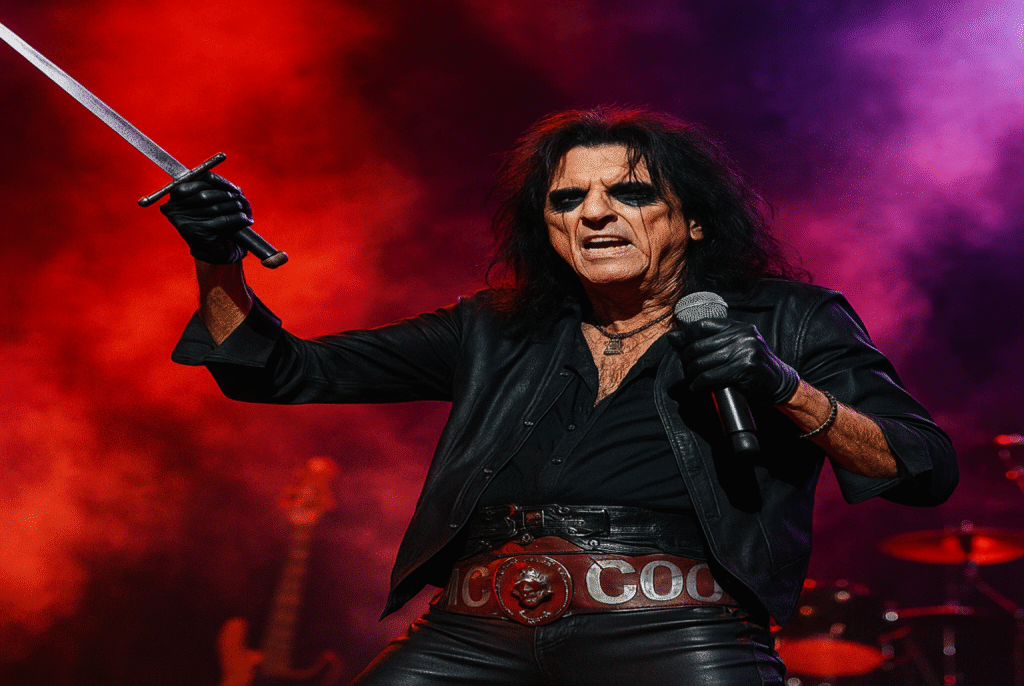 Alice Cooper performing on stage