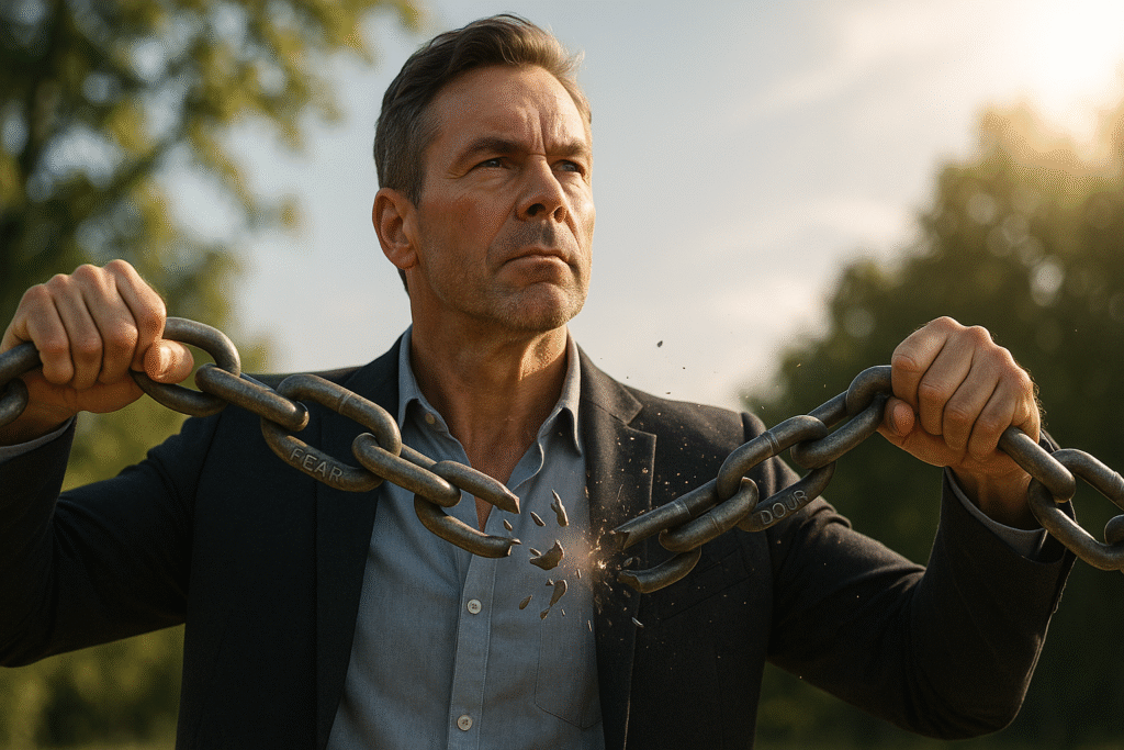 50 year old man in contemplative state