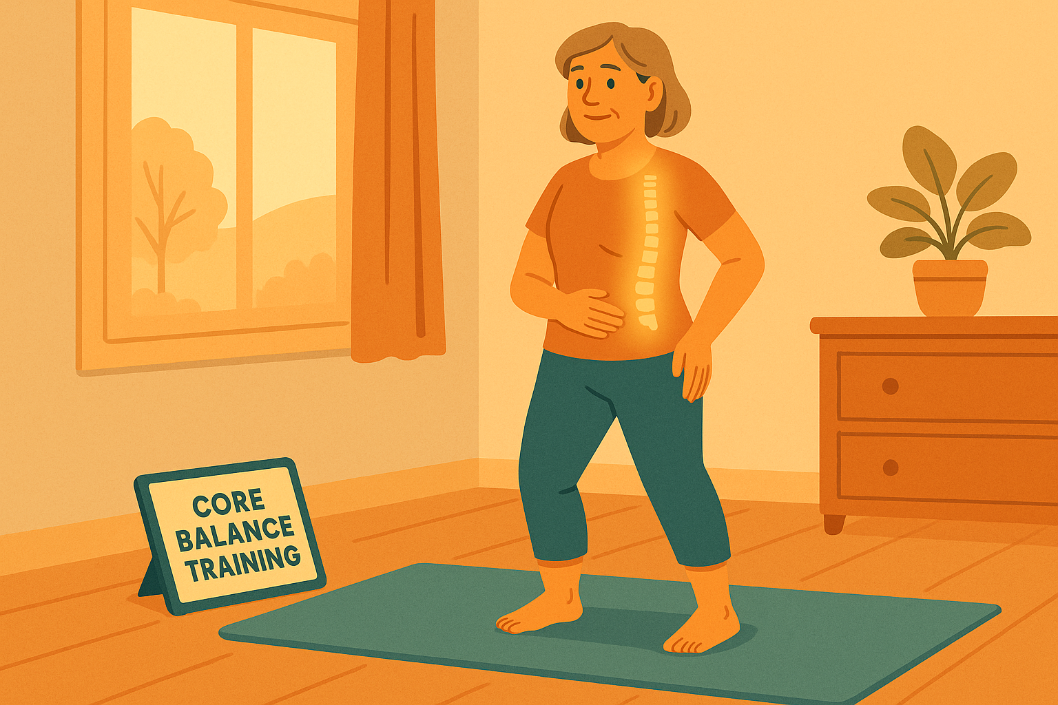 Mis 50's woman doing core exercise 