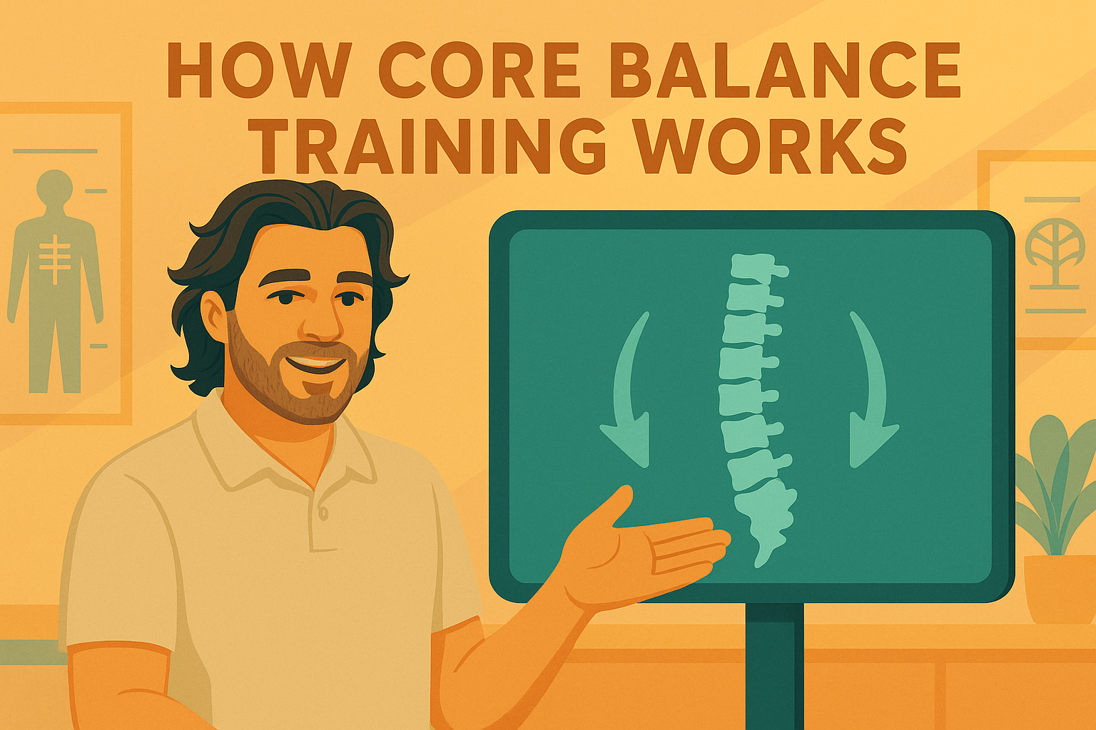 cartoon Illustration for How Core Balance Training Works