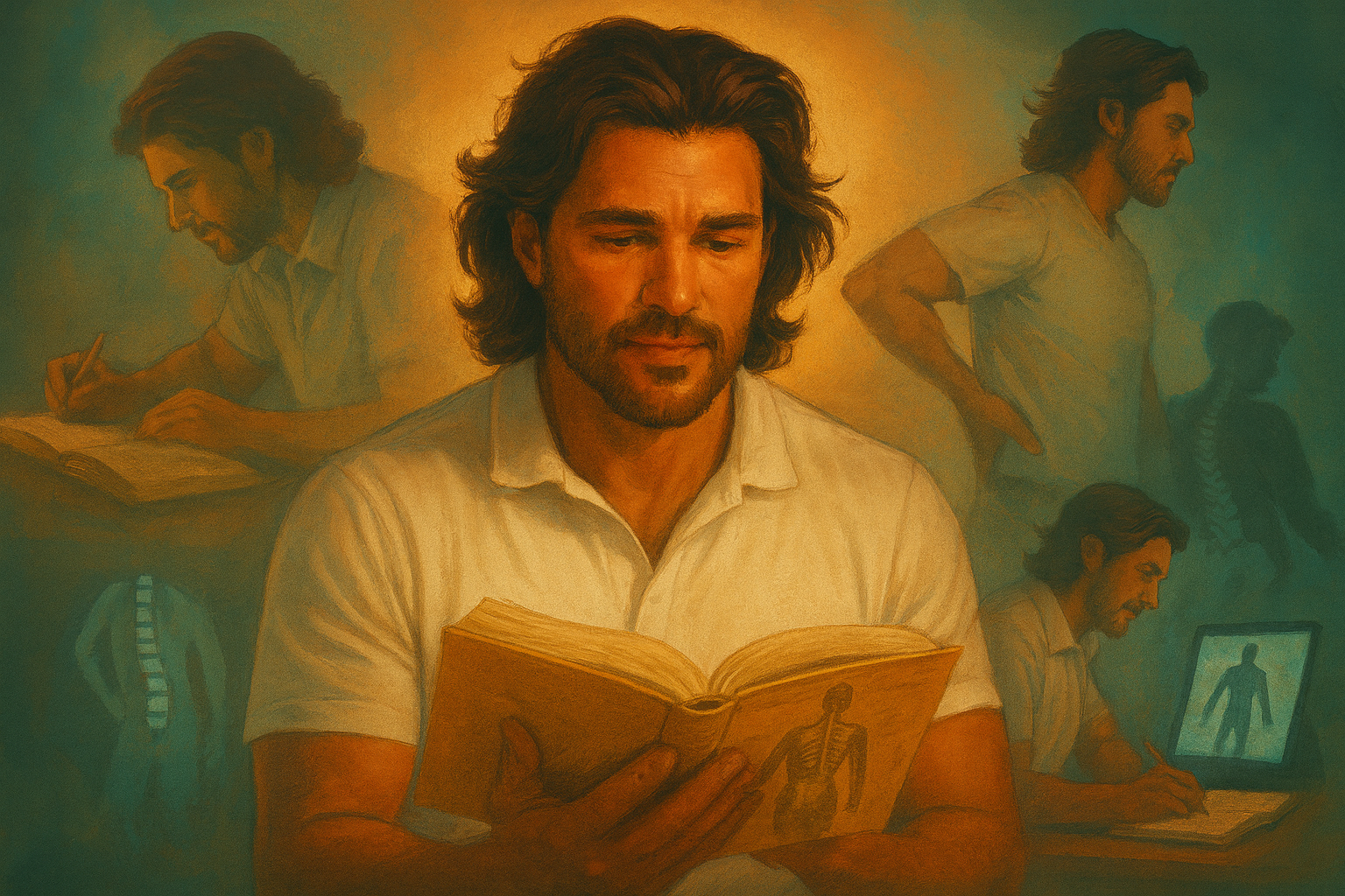 Dr Ryan Peebles studying