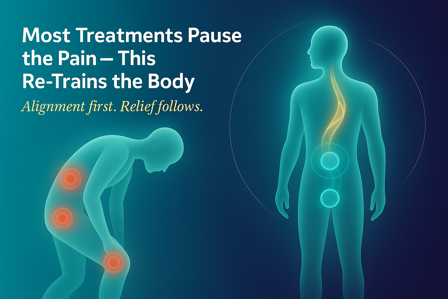 Infographic says Most Treatments Pause the Pin - this retrains the body.