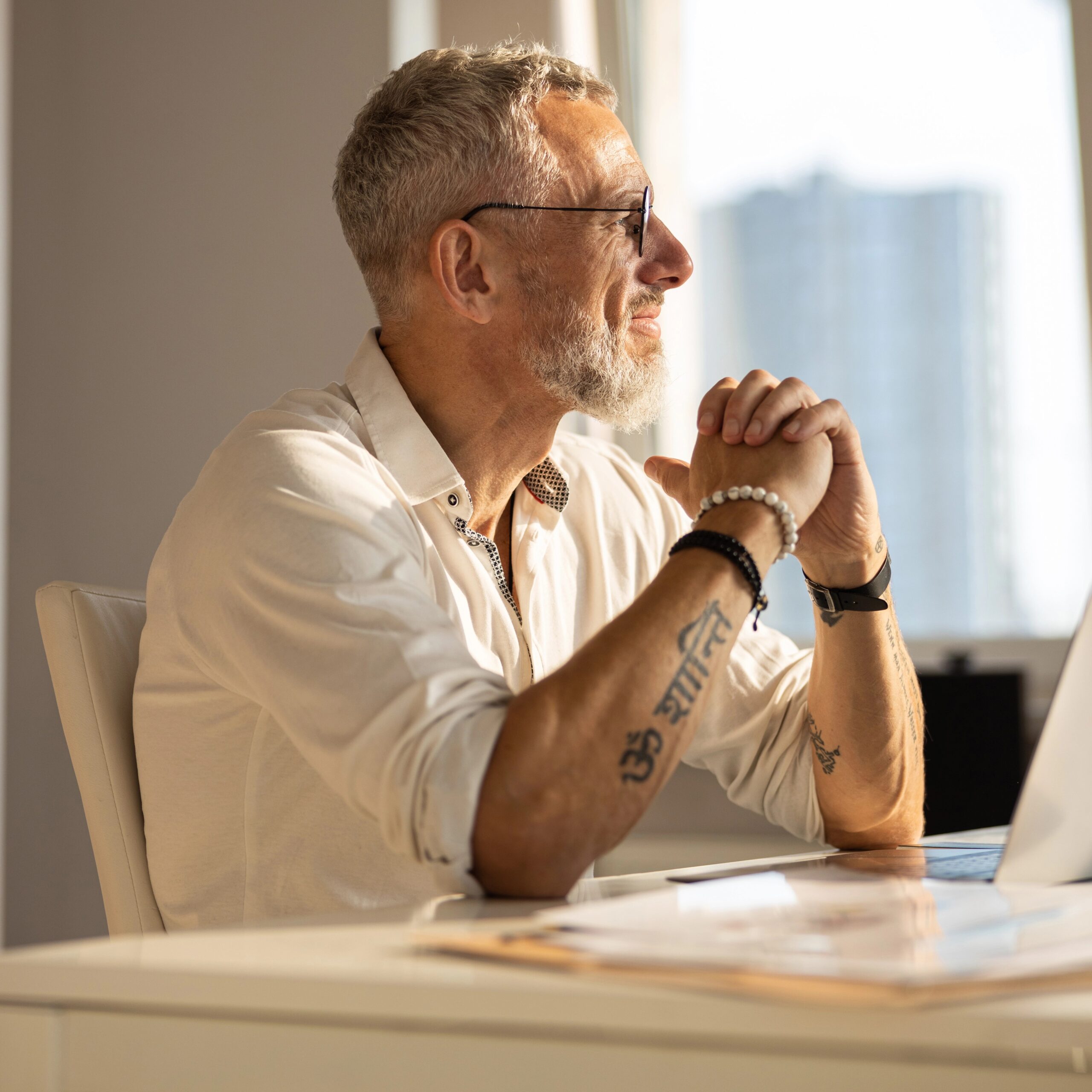 Entrepreneur After 50 looking satisfied with his business