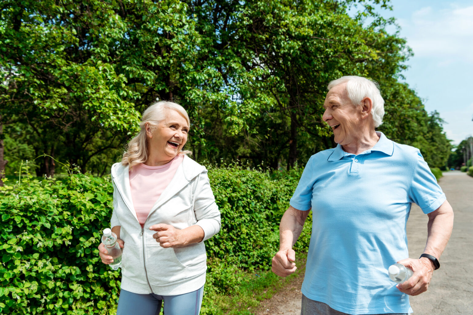 No Gym?? No Problem!! Here’s 3 Ways to Get Healthy at Home (or Anywhere) No Gym? No Problem! Two active mature adults waling outside