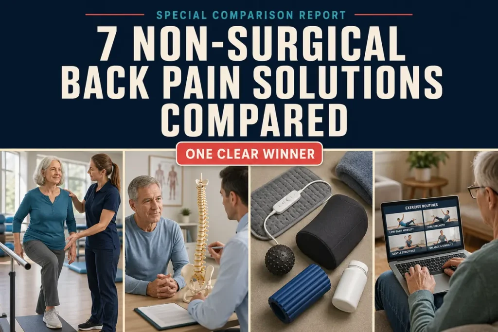 Editorial comparison of seven popular non-surgical back pain solutions